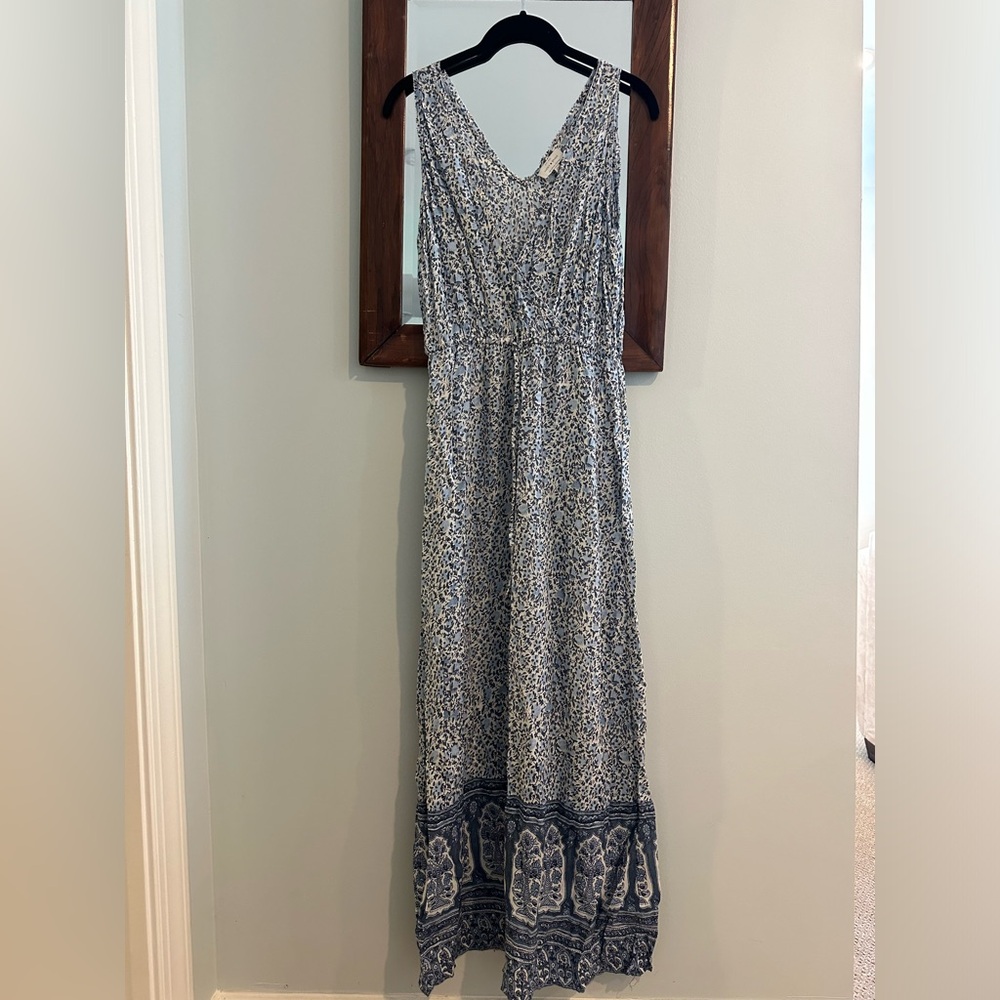 Lucky Brand Blue and White Maxi Dress